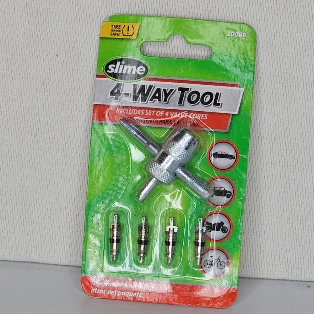 Slime Silver 4-Way Valve Tool